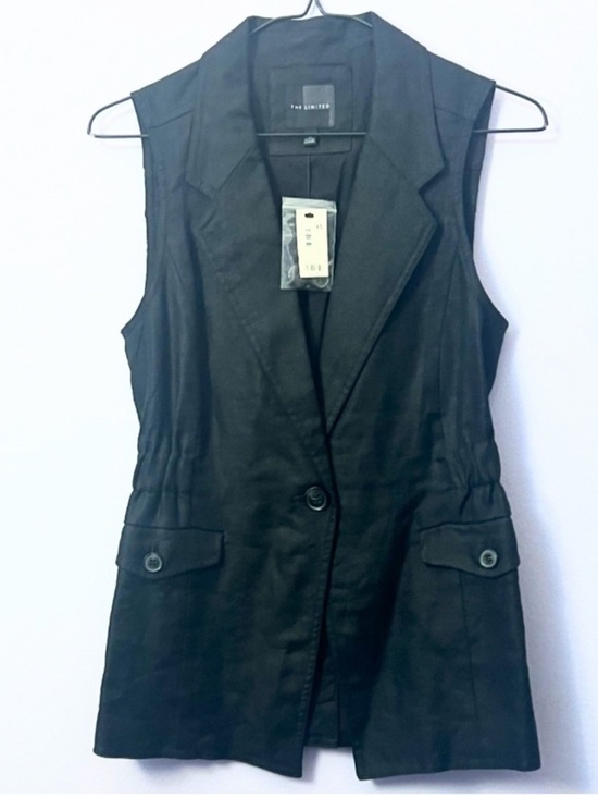 The Limited Jackets & Blazers - The Limited Black Sleeveless Linen Blazer Vest